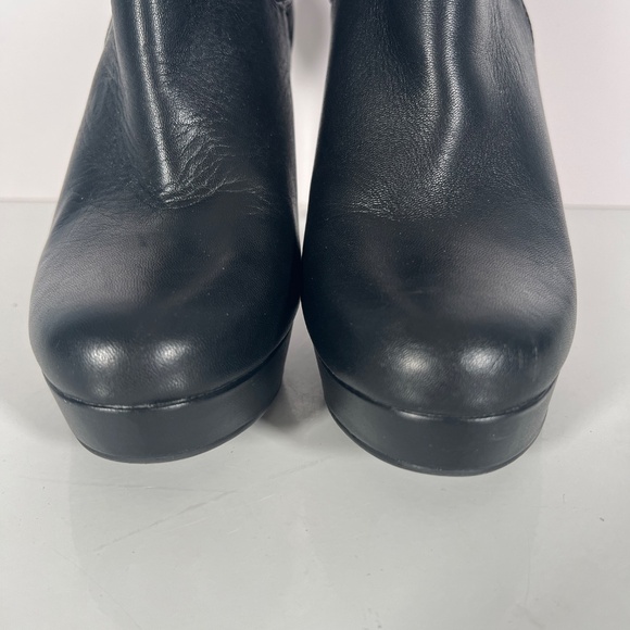 Leather Platform Stiletto Booties - Picture 9 of 14
